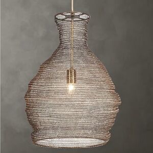 Uttermost Woven Pendant Light in Silver and Gold